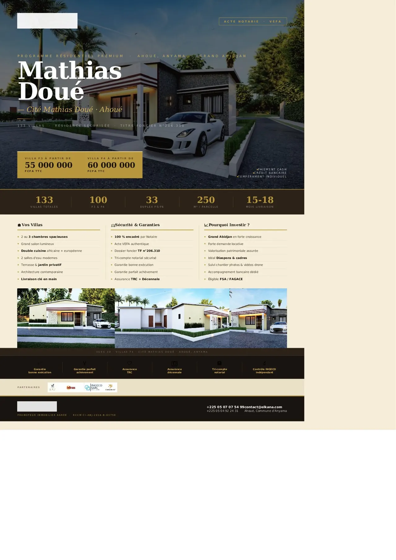 133 villas et duplex en résidence sécurisée — Ahoué, Anyama