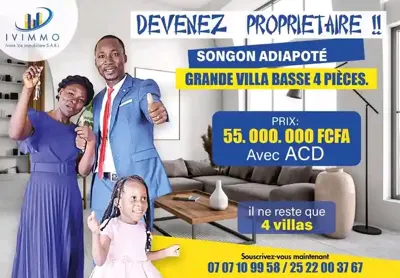 Villa basse 4 pièces individuelle — Songon Adiapoté