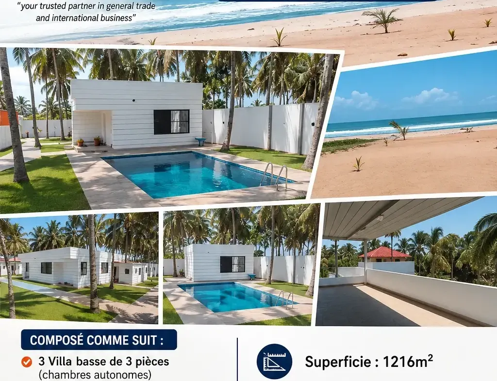 Villa chalet 10 pièces avec piscine en bordure de mer — Mondoukou Grand-Bassam